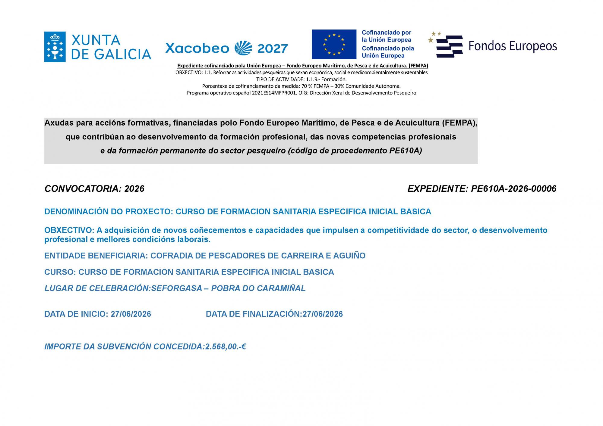 CURSO FORMACION SANITARIA INICIAL BASICA