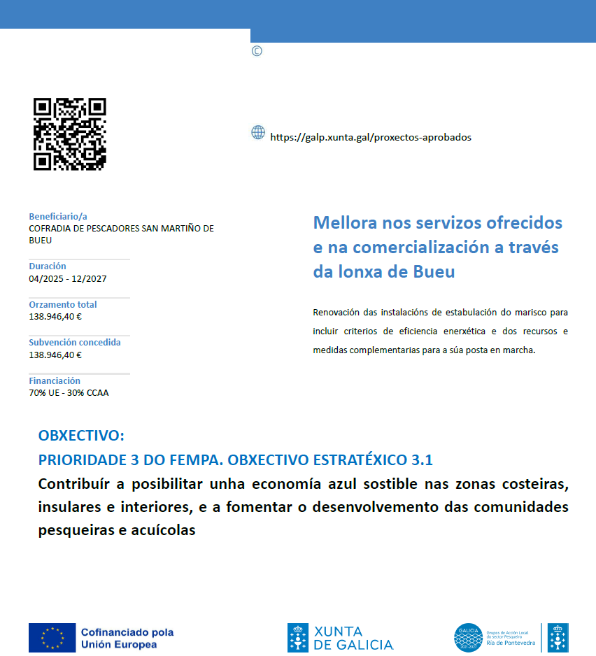 Mellora nos servizos ofrecidos e na comercialización a través da lonxa de Bueu