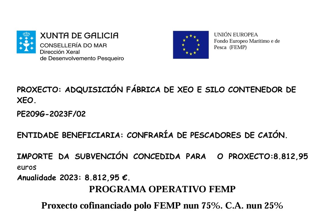 Adquisición fábrica de xeo e silo contenedor de xeo.