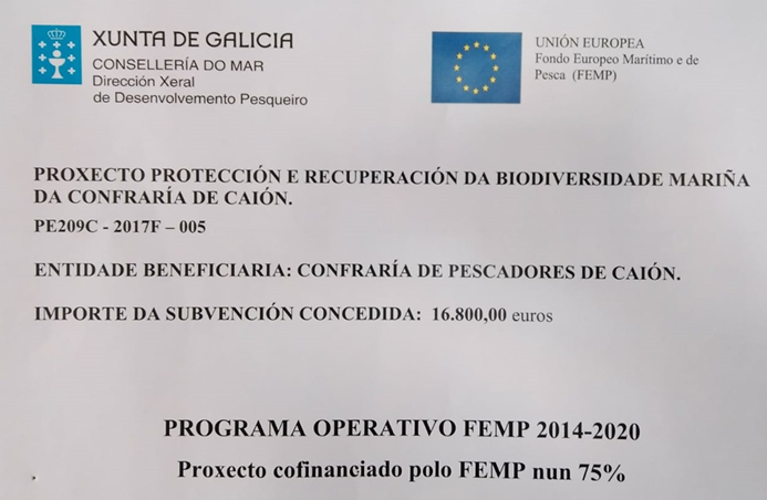 PROYECTO DE PROTECCIÓN Y RECUPERACIÓN DE LA BIODIVERSIDAD MARINA DE LA COFRADÍA DE CAIÓN