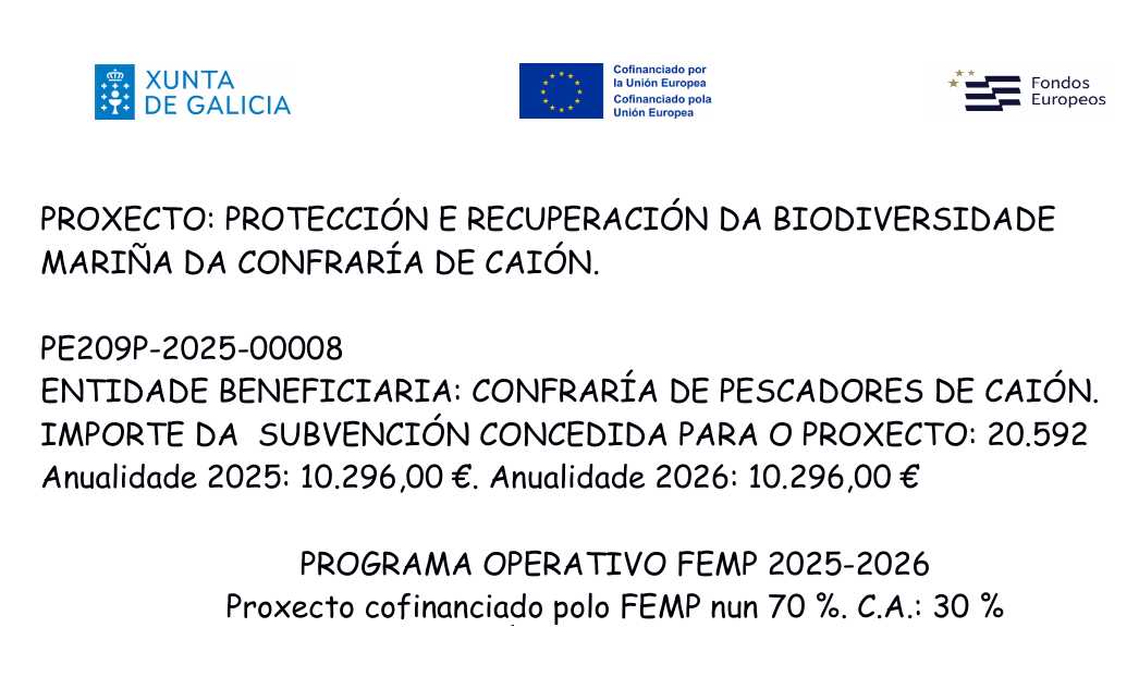 PROYECTO: Protección y recuperación de la biodiversidad marina de la cofradía de Caión (2025)