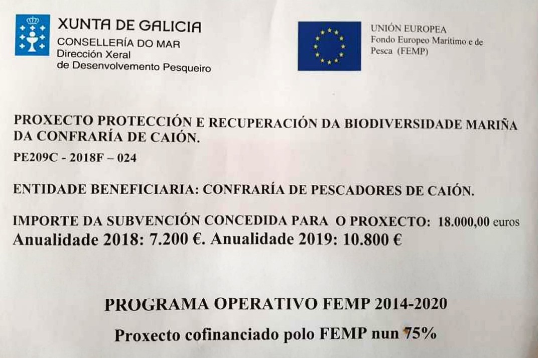 PROYECTO DE PROTECCIÓN Y RECUPERACIÓN DE LA BIODIVERSIDAD MARINA DE LA COFRADÍA DE CAIÓN.