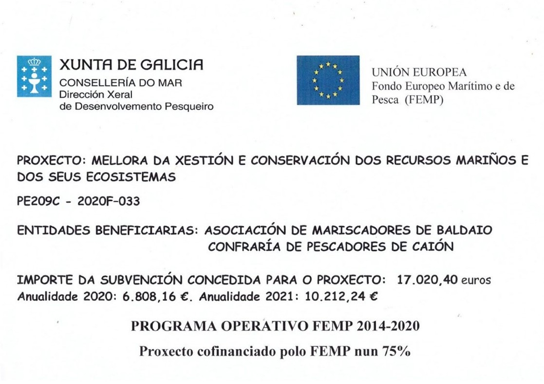 PROXECTO: MELLORA DA XESTIÓN E CONSERVACIÓN DOS RECURSOS MARIÑOS E DOS SEUS ECOSISTEMAS