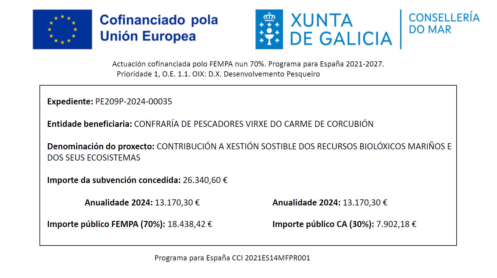 CONTRIBUCIÓN A XESTIÓN SOSTIBLE DOS RECURSOS BIOLÓXICOS MARIÑOS E DOS SEUS ECOSISTEMAS
