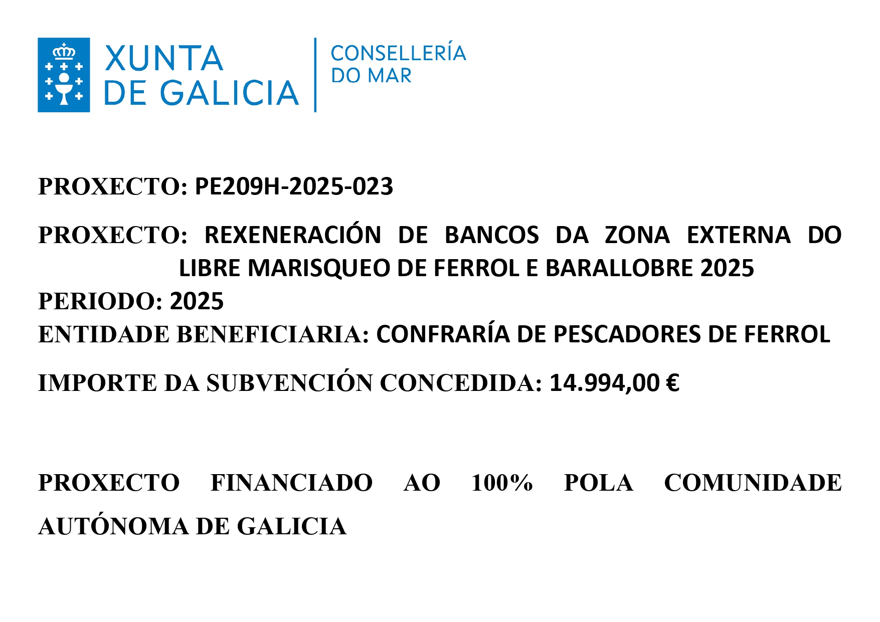REXENERACION DE BANCOS ZONA EXTERNA DO LIBRE MARISQUEO