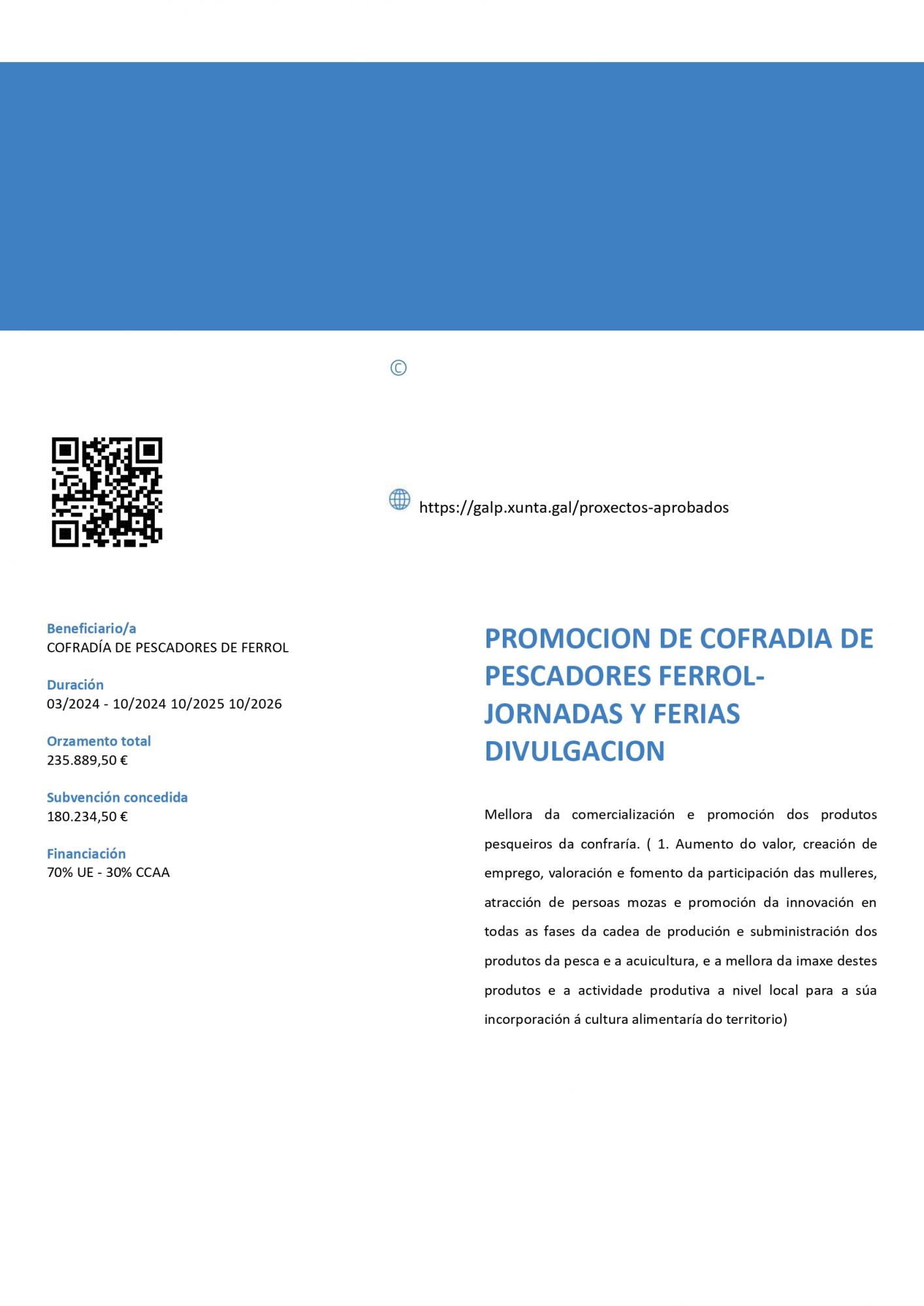 AXUDA GALP ARTABRO NORTE " XORNADAS DIVULGACION PRODUTO DA RIA DE FERROL" 2024-2026
