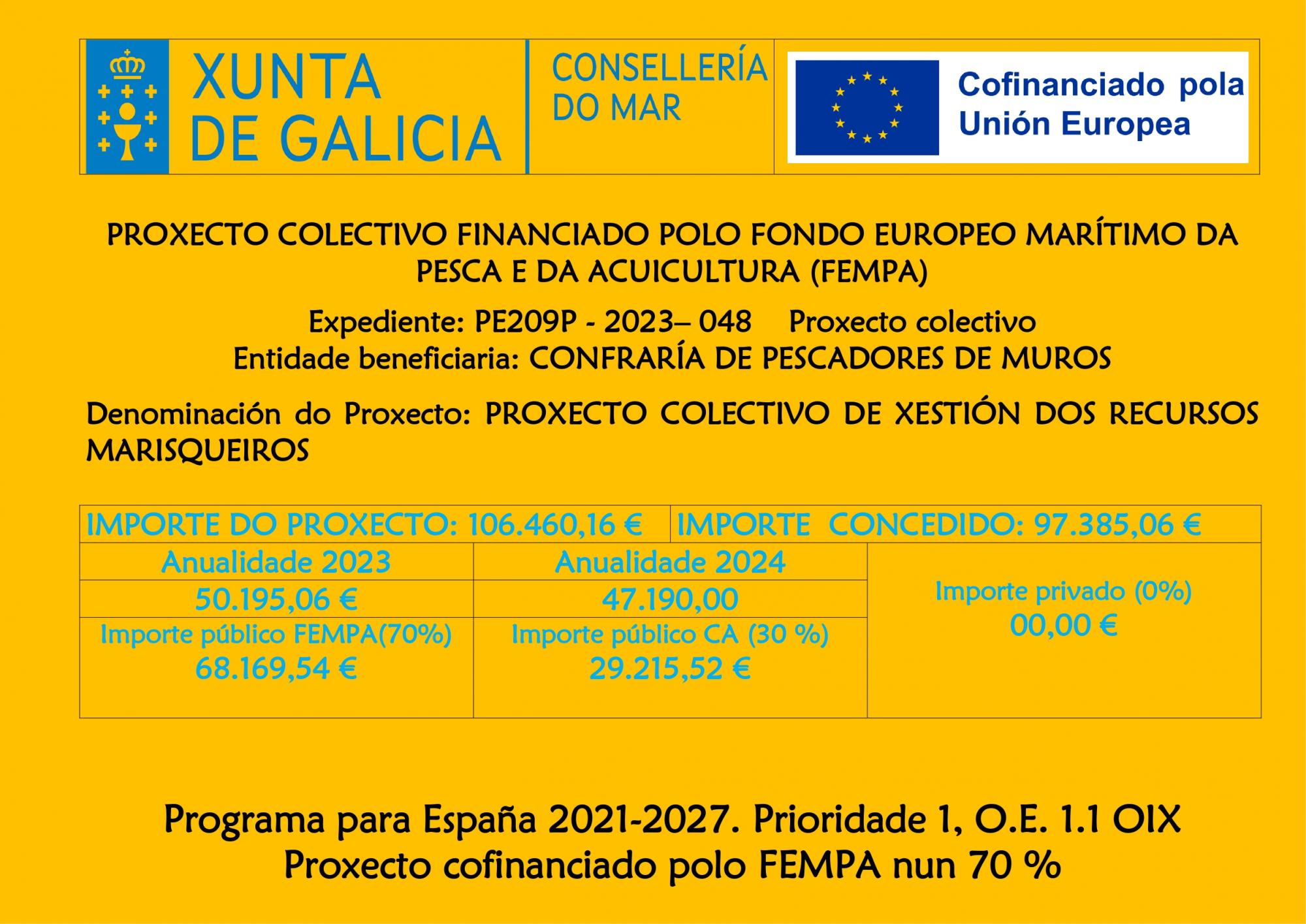 PROXECTO DE XESTION DOS RECURSOS MARISQUEIROS PE209P-2023-00048