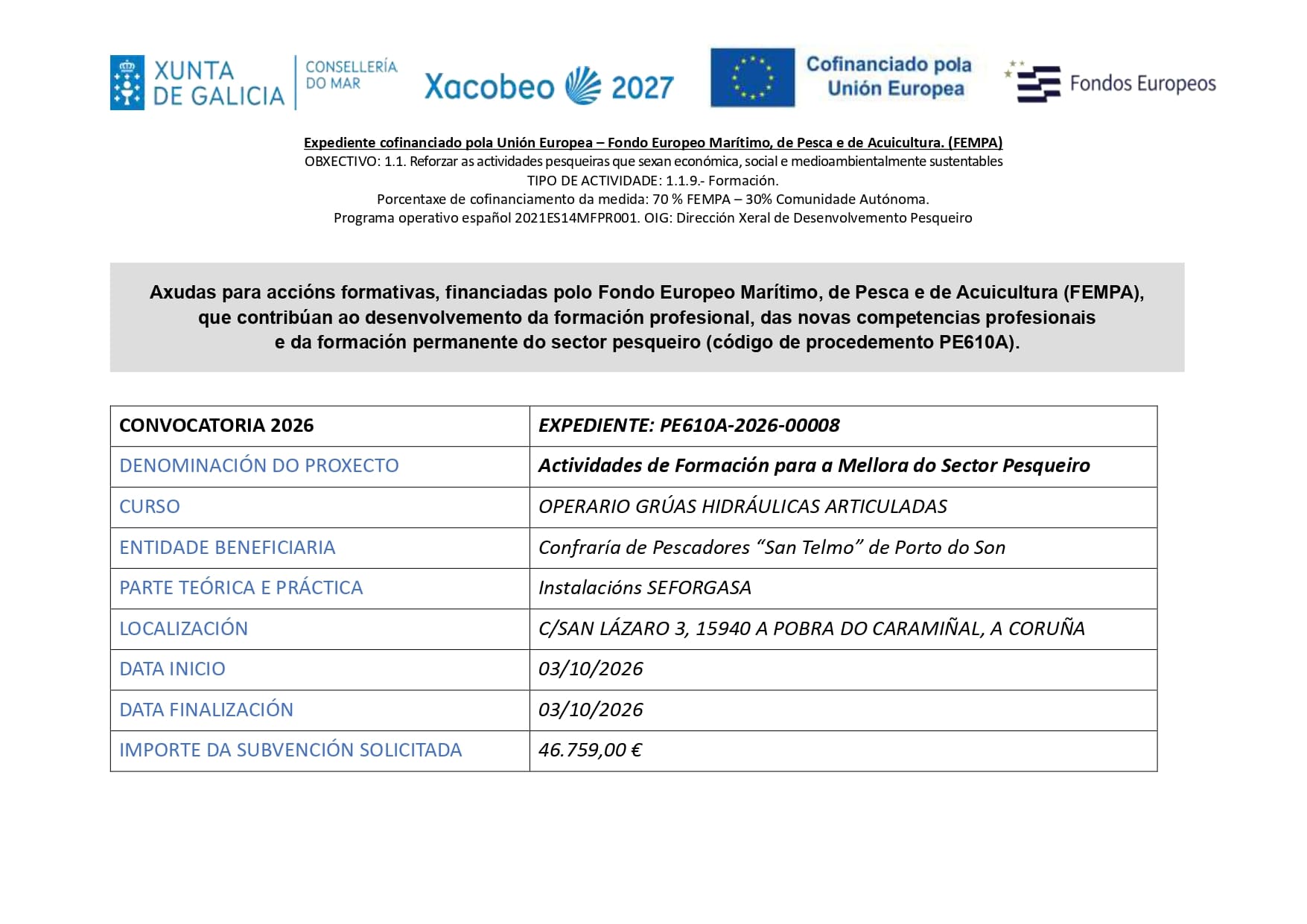 CARTEL OPERARIO DE GRÚA HIDRÁULICA ARTICULADA