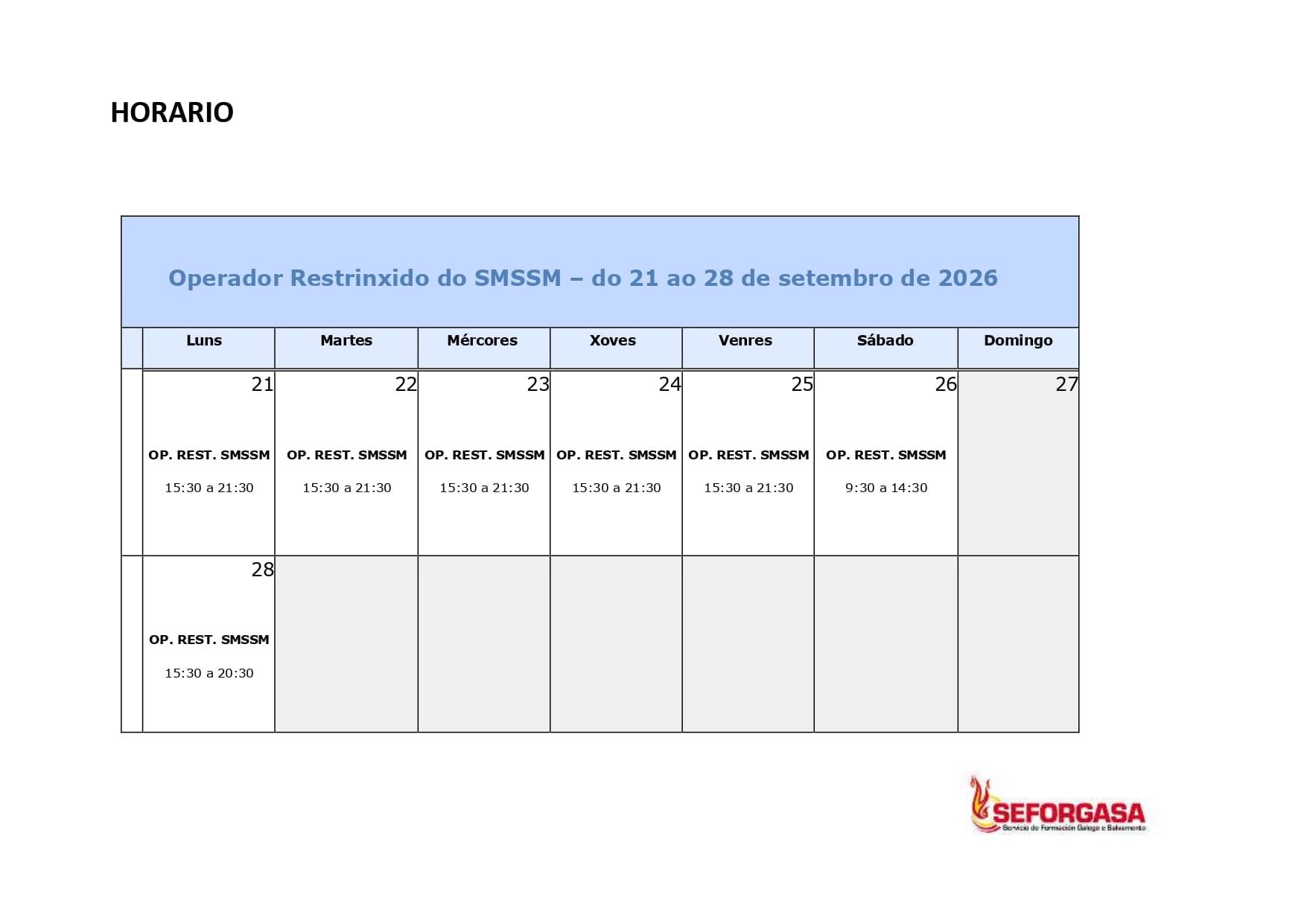 HORARIO DO CURSO DE RADIO