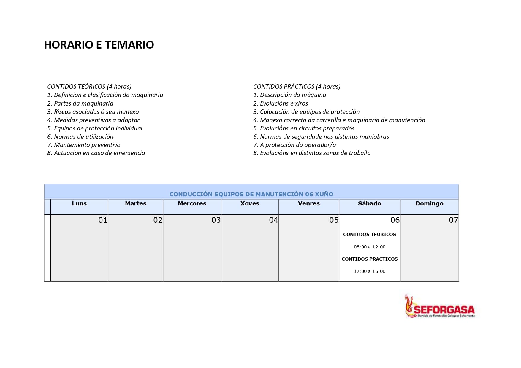 CALENDARIO E TEMAS