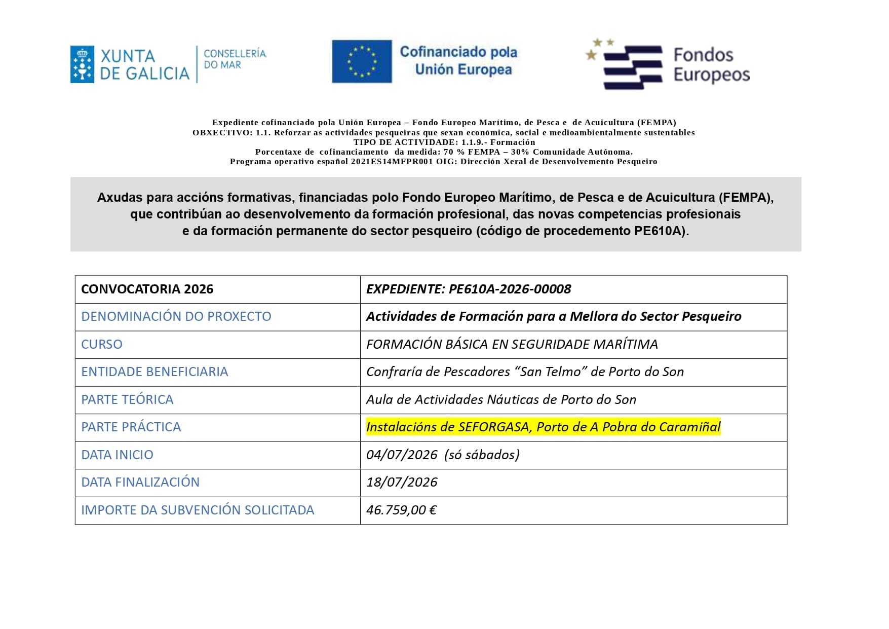 EMBARCACIÓNS DE SUPERVIVENCIA E BOTES DE RESCATE NON RÁPIDOS