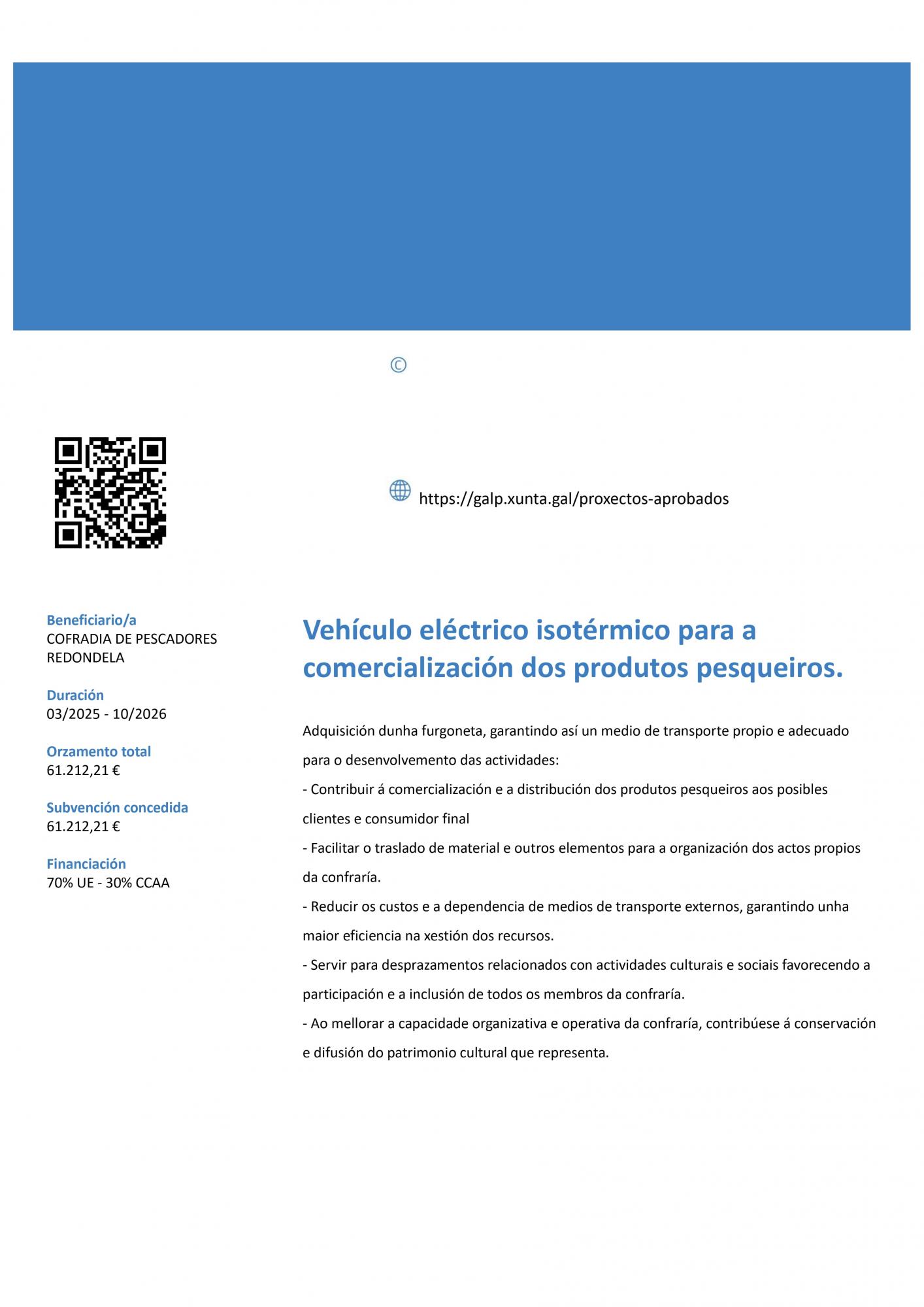 Vehículo eléctrico isotérmico para a comercialización dos produtos pesqueiros