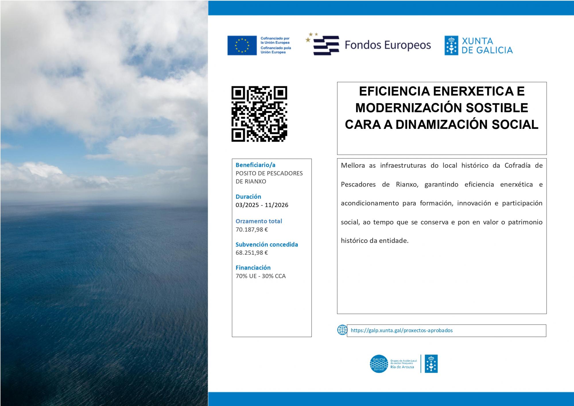 CARTEL PROXECTO EFICIENCIA ENERXETICA E MODERNIZACION CARA DINAMIZACION SOCIAL