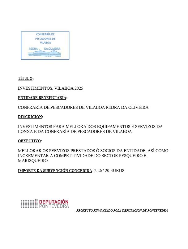 INVESTIMENTOS 2025 DEPUTACIÓN 