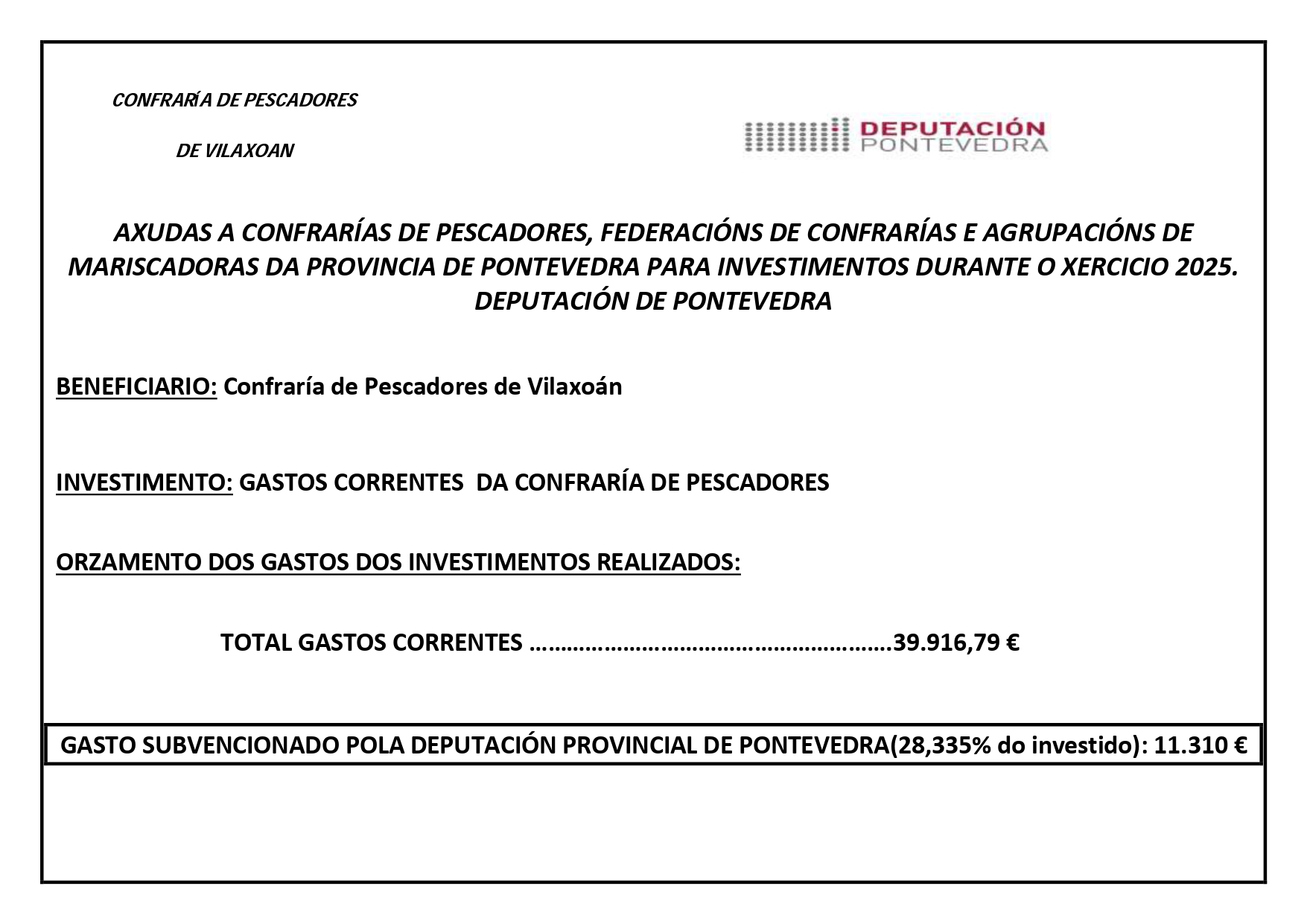 Axudas Diputación Pontevedra 2025